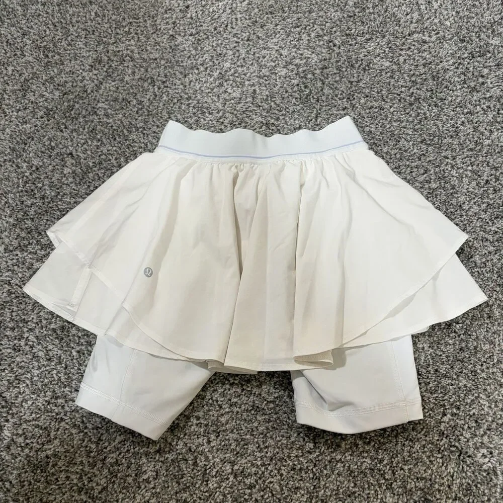Lululemon Women’s Size 4 Court Rival High-Rise Skirt White Tennis Skort LW8AE3S